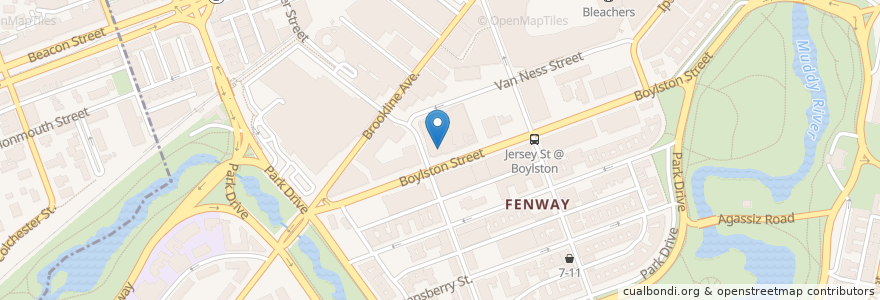 Mapa de ubicacion de Starbucks en United States, Massachusetts, Suffolk County, Boston.