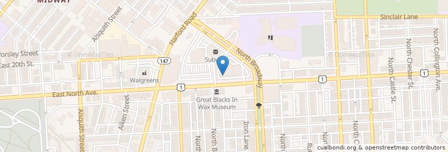 Mapa de ubicacion de Porter Dental en États-Unis D'Amérique, Maryland, Baltimore.