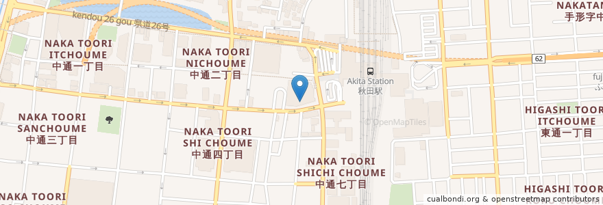 Mapa de ubicacion de 秋田カルチャースクール 駅前校 en 日本, 秋田県, 秋田市.