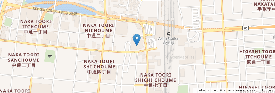 Mapa de ubicacion de 芝のらーめん屋さん 秋田店 en ژاپن, 秋田県, 秋田市.