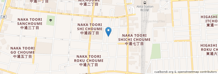 Mapa de ubicacion de ぐらん炭 en Jepun, 秋田県, 秋田市.