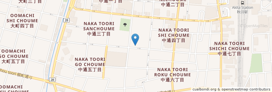 Mapa de ubicacion de 喫茶詩仙 en Japan, 秋田県, 秋田市.