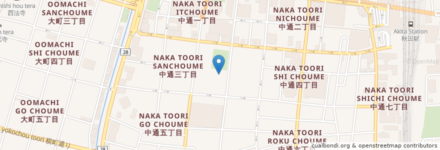 Mapa de ubicacion de 秋田赤十字病院附属 あきた健康管理センター en ژاپن, 秋田県, 秋田市.