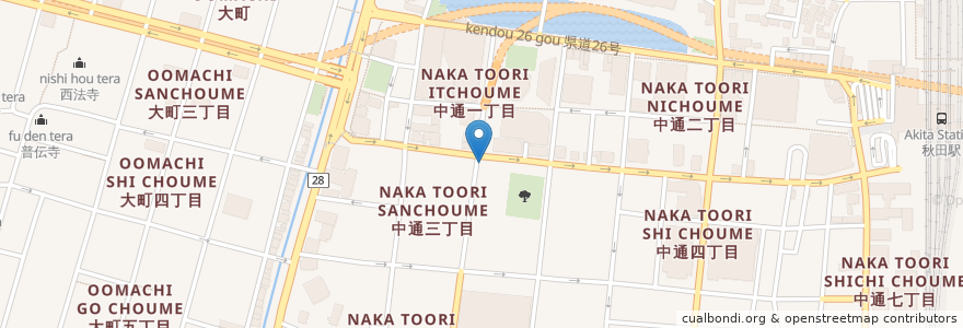 Mapa de ubicacion de 手打ち蕎麦 かとう en Japan, Akita Prefecture, Akita.