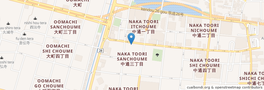 Mapa de ubicacion de 秋田中通一郵便局 en 日本, 秋田県, 秋田市.