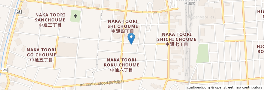 Mapa de ubicacion de 麺屋 朋 en 日本, 秋田県, 秋田市.