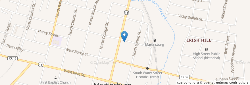 Mapa de ubicacion de Harvest Lighthouse Ministries en United States, West Virginia, Berkeley County, Martinsburg.