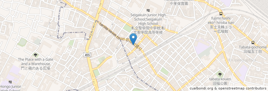 Mapa de ubicacion de 駒込食堂じみち en Japón, Tokio, Kita.