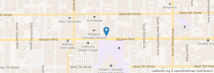 Mapa de ubicacion de Boo's Philly Cheesesteaks Ktown en Verenigde Staten, Californië, Los Angeles County, Los Angeles.