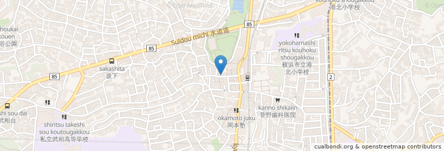 Mapa de ubicacion de おちゃめごはん en 日本, 神奈川県, 横浜市, 港北区.