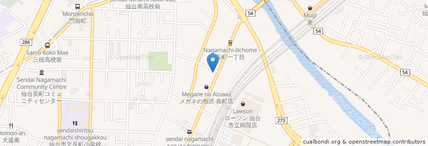 Mapa de ubicacion de エンゼル歯科 en Japão, 宮城県, 仙台市, 太白区.
