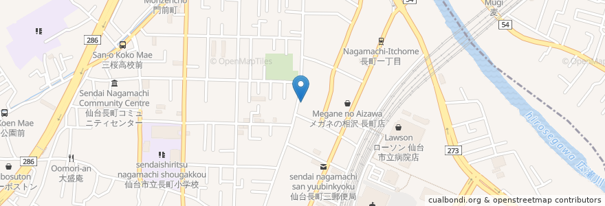 Mapa de ubicacion de カフェ おりざ en Jepun, 宮城県, 仙台市, 太白区.