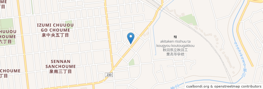 Mapa de ubicacion de あやの en Jepun, 秋田県, 秋田市.