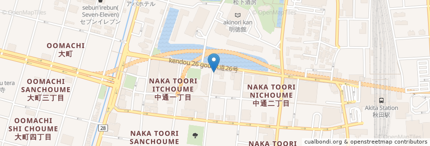Mapa de ubicacion de パセリ en Япония, Акита, 秋田市.