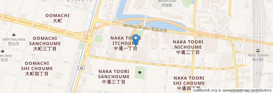 Mapa de ubicacion de 本家あべや 秋田店 en Japan, Akita Prefecture, Akita.