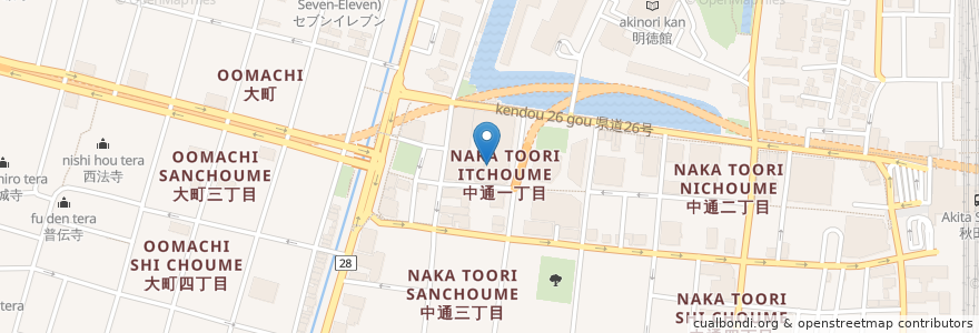 Mapa de ubicacion de グルメブティック セレクト en اليابان, أكيتا, 秋田市.