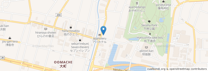 Mapa de ubicacion de エネオス en 日本, 秋田県, 秋田市.