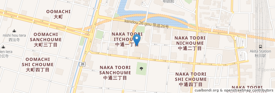 Mapa de ubicacion de 秋田焼肉 牛玄亭 en 日本, 秋田県, 秋田市.