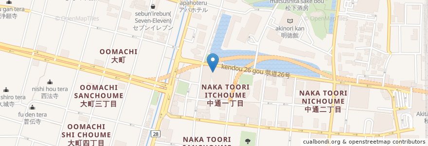 Mapa de ubicacion de 工藤伊調内科クリニック en 日本, 秋田県, 秋田市.