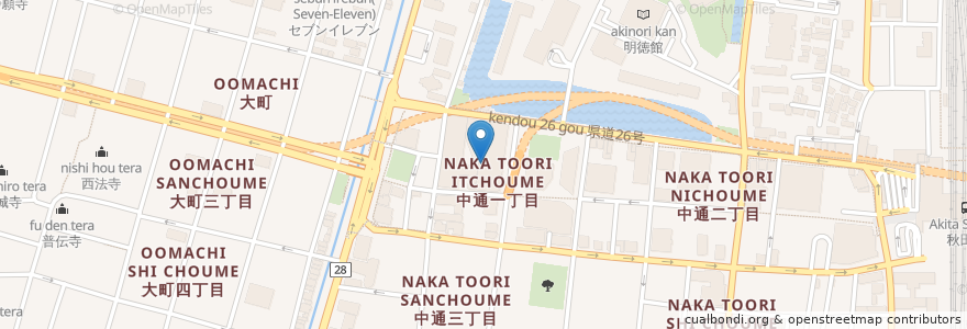Mapa de ubicacion de サブウェイ 秋田キャッスルホテル店 en 日本, 秋田県, 秋田市.