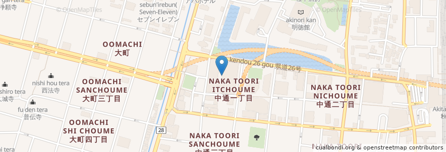 Mapa de ubicacion de キャッスル歯科 en 日本, 秋田県, 秋田市.