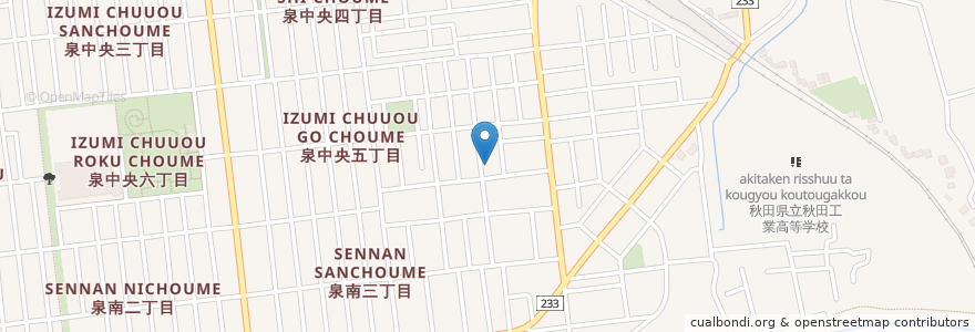 Mapa de ubicacion de 中国風味 安西 en 日本, 秋田県, 秋田市.