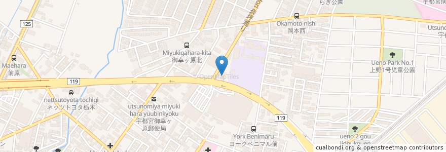 Mapa de ubicacion de 昭和シェル en اليابان, 栃木県, 宇都宮市.