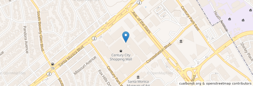 Mapa de ubicacion de La Colombe a Coffee Roasters en アメリカ合衆国, カリフォルニア州, Los Angeles County, ロサンゼルス.