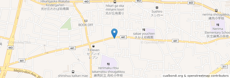 Mapa de ubicacion de 練馬高松三郵便局 en Japonya, 東京都, 練馬区.