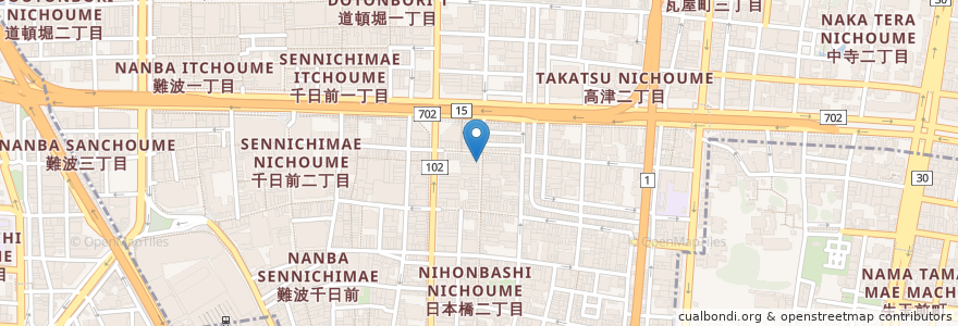 Mapa de ubicacion de タコバーン / 大阪バーン en 일본, 오사카부, 오사카, 中央区.