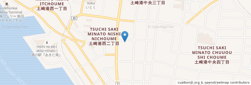 Mapa de ubicacion de あそこ en Jepun, 秋田県, 秋田市.