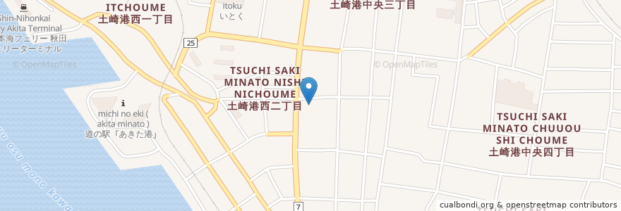 Mapa de ubicacion de めしや en 日本, 秋田県, 秋田市.