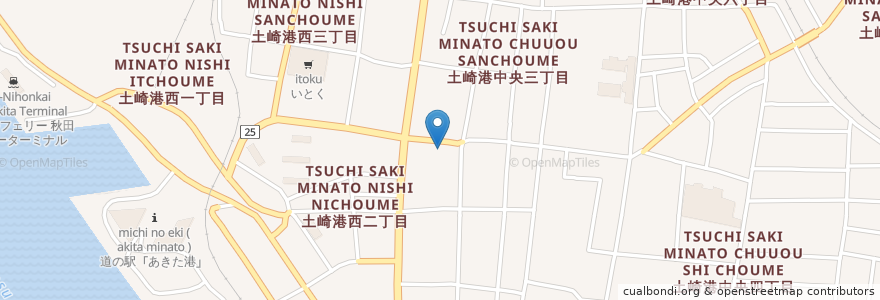 Mapa de ubicacion de 海の宝箱 en 日本, 秋田県, 秋田市.