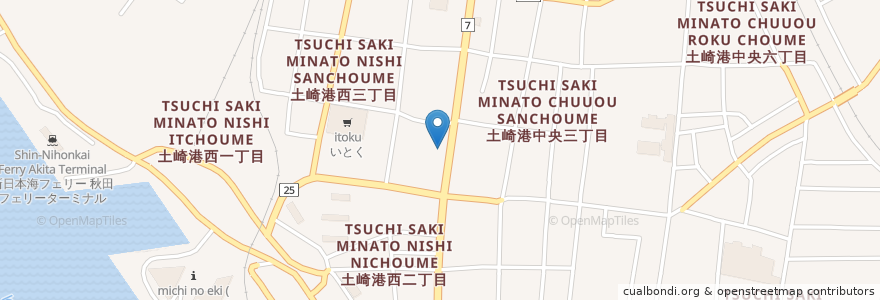 Mapa de ubicacion de しんらく en 日本, 秋田県, 秋田市.