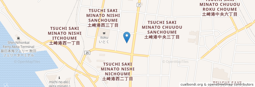 Mapa de ubicacion de いしやま en 日本, 秋田県, 秋田市.