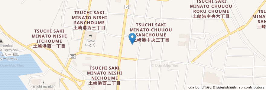 Mapa de ubicacion de 吉本眼科医院 en 日本, 秋田県, 秋田市.