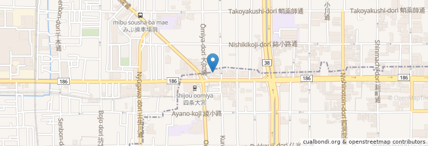Mapa de ubicacion de 情熱ホルモン en ژاپن, 京都府, 京都市, 中京区.