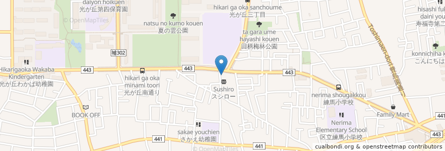 Mapa de ubicacion de サンドラッグ en 일본, 도쿄도, 練馬区.
