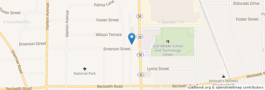 Mapa de ubicacion de Peritor's Flame Grilled Chicken en Amerika Birleşik Devletleri, Illinois, Morton Grove.