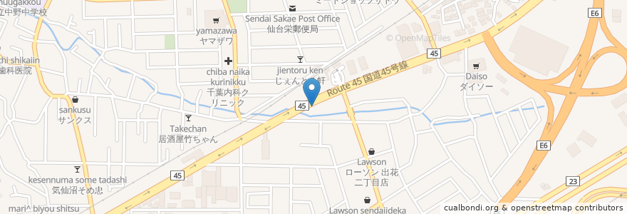 Mapa de ubicacion de 愛宕神社 en Japonya, 宮城県, 仙台市, 宮城野区.