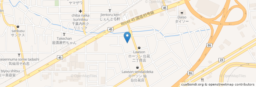 Mapa de ubicacion de 馳走処さくら亭 中野栄店 en 日本, 宮城県, 仙台市, 宮城野区.
