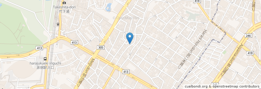 Mapa de ubicacion de Bio Okiyan cafe en Japonya, 東京都, 渋谷区.