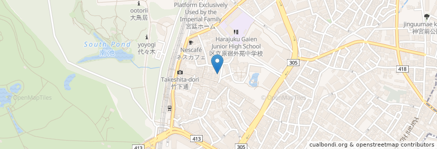 Mapa de ubicacion de スマイルジャンキー en 日本, 東京都, 渋谷区.
