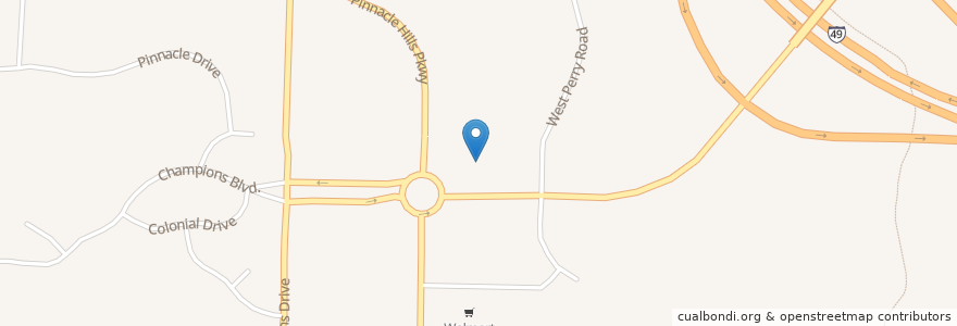 Mapa de ubicacion de Pinnacle Bar and Grill en Amerika Birleşik Devletleri, Arkansas, Benton County, Rogers.