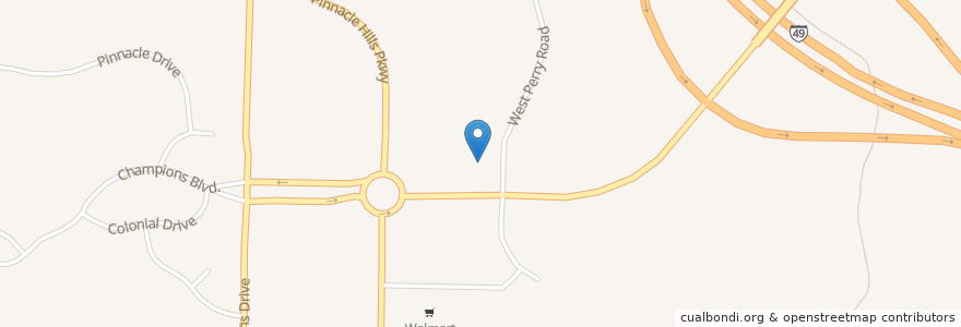Mapa de ubicacion de Legacy Bank en United States, Arkansas, Benton County, Rogers.