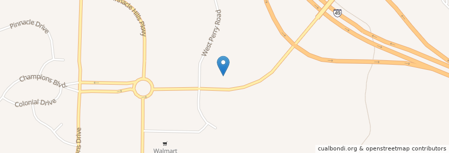 Mapa de ubicacion de Chick-fil-A en Amerika Syarikat, Arkansas, Benton County, Rogers.