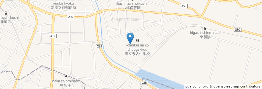 Mapa de ubicacion de 射水市立新湊中学校 en 日本, 富山县, 射水市.
