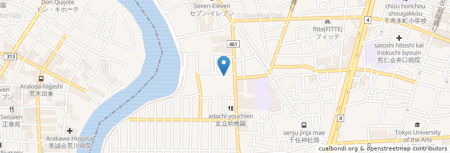 Mapa de ubicacion de 4号館 en Jepun, 東京都, 足立区.