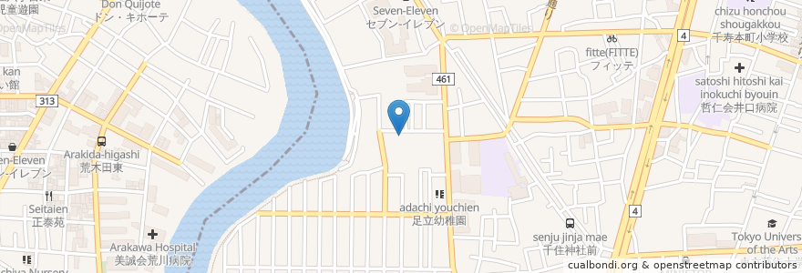 Mapa de ubicacion de 帝京科学大学５号館 en 日本, 東京都, 足立区.