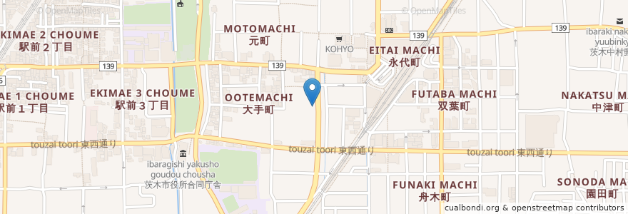 Mapa de ubicacion de 日輪 茨木店 en 일본, 오사카부, 茨木市.